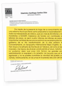  ??  ?? El diputado
Santiago Santos negó la autoría de la carta