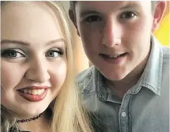  ??  ?? Chloe Rutherford, 17, and Liam Curry, 19