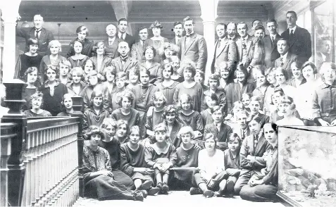  ??  ?? Staff at F.W. Cook’s shop in Dudley in May 1924