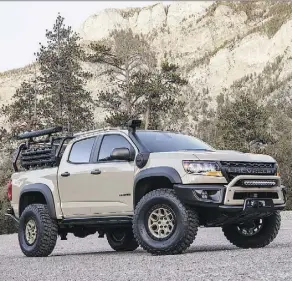  ??  ?? The Colorado ZR2 AEV SEMA concept is reportedly the basis for a serious Chevrolet off-roader called the ZR2 Bison.