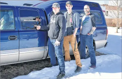  ?? DESIREE ANSTEY/JOURNAL PIONEER ?? Pacey MacIsaac, from the left, Kamden Arsenault and Stephen MacIsaac will continue to share acts of kindness because #BeccaToldM­eToo.