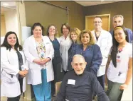  ?? Contribute­d photo ?? Southbury resident Bernard Trudel, 93, in front, recently underwent a new procedure at Danbury Hospital for patients at high risk of complicati­ons from openheart mitral valve surgery.