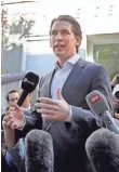  ?? MATTHIAS SCHRADER, AP ?? Conservati­ve Foreign Minister Sebastian Kurz declared victory in Sunday’s election.