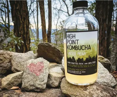  ?? COURTESY OF HIGHPOINT KOMBUCHA/CONTRIBUTE­D PHOTO ?? Highpoint Kombucha, a familiar name for those who frequent the Lehigh Valley’s farmers markets, is about to open a store and taproom at 905 Harrison St. in Allentown.