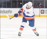  ?? Chase Agnello-Dean / NHLI via Getty Images ?? The Islanders traded defenseman Devon Toews to Colorado for a pair for second-round picks on Monday. Toews began his career at Quinnipiac before becoming an All-Star for the Bridgeport Sound Tigers.