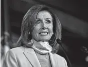  ?? SUSAN WALSH/AP ?? House Speaker Nancy Pelosi said the portraits honor “men who embody the violent bigotry .... of the Confederac­y.”