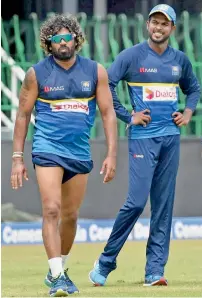  ?? PTI file ?? Sri Lanka’s Upul Tharanga (right), who has taken a six-month sabbatical from Test cricket, will lead the T20 side for the first time, while Lasith Malinga has been picked again. —