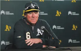  ?? Paul Chinn / The Chronicle 2019 ?? Bob Melvin has led the A’s to backtoback 97win seasons despite slow starts. But another such start in 2020, with just a 60game season, could be costly.