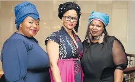  ?? Picture: WERNER HILLS ?? WOMAN POWER: A Women’s Month event held by the Nelson Mandela Bay Municipali­ty and the Eastern Cape department of sport, recreation, art and culture at the Feather Market Centre on Friday was attended by, from left, Constance Dywili, Buyiswa Dano and Lindeka Xaluva