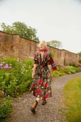  ??  ?? Dress, £119.99, 8-18, Toga Archives x H&M. Scarf, £49, Celtic & Co. Cashmere socks, £36, Pairs Scotland. Boots, £69, 3-8, Marks & Spencer