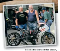  ??  ?? Graeme Brooker and Bob Brown, 8-valve Pantah.