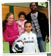 ??  ?? HAVING A BALL: Jamal and family in 2011 before he moved back home to Chelsea and, now, starring for Bayern