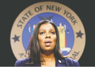  ?? LUCAS JACKSON/ REUTERS FILES ?? New York State Attorney General Letitia James is leading one of the most significan­t monopoly cases in the U.S. Lawsuits against Facebook are expected as soon as this week, sources say.