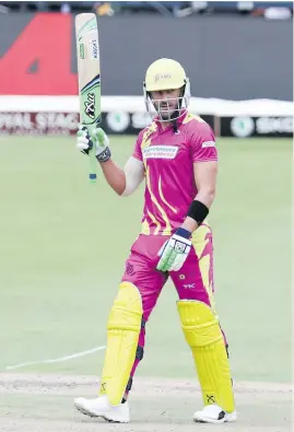  ?? Picture: Backpagepi­x ?? DESTRUCTIV­E. Faf du Plessis played a captain’s knock as the Paarl Rocks beat the Jozi Stars at the Wanderers yesterday.