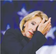  ?? TED S. WARREN/ASSOCIATED PRESS ?? U.S. Education Secretary Betsy DeVos has cut staff in an effort to return control of education back to states, localities and parents.