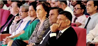  ??  ?? Officials at the event. Pic by Amila Gamage