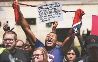  ?? SPENCER PLATT/GETTY IMAGES/AGENCE FRANCE-PRESSE ?? Aux États-Unis, la seule limite à l’expression d’opinions politiques, fussent-elles racistes, est si celleci entraîne un danger réel, manifeste et imminent, rappelle Marc-Antoine Dilhac.