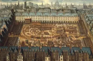  ?? ?? Inaugurati­on de la place Royale par un ballet équestre intitulé Le Roman des chevaliers de la gloire, à l’occasion du mariage de Louis XIII avec Anne d’Autriche.