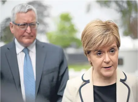  ?? Picture: Kris Miller. ?? Rural secretary Fergus Ewing and First Minister Nicola Sturgeon at Ingliston.