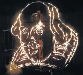  ?? Picture: REUTERS ?? BURNING BRIGHT: Fireworks form a flaming portrait of William Shakespear­e to mark the 450th anniversar­y of the Bard’s birth in Stratford-upon-Avon, England, this week