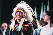  ?? BEN NELMS/CANADIAN PRESS ?? FSIN Chief Bobby Cameron says Saskatchew­an’s First Nations hope to continue their positive relationsh­ip with re-elected AFN National Chief Perry Bellegarde, shown being sworn in on Wednesday.