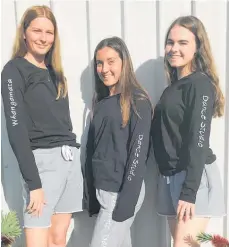  ??  ?? Whangamata Dance Studio dancers Dannyelle Mitchell, Evie Roberts and Olivia Tollemache have been nominated for the prestigiou­s NZ Associatio­n of Modern Dance scholarshi­ps in hip-hop.