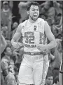  ?? AP/BRANDON DILL ?? North Carolina forward Luke
Maye sent the Tar Heels to the Final Four with a game-winning basket against Kentucky in the South Regional Final last week, but an academic probe by the NCAA that initially began in 2010 has yet to reach a conclusion and...