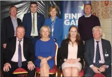  ??  ?? At the Fine Gael selection convention at the Riverside Hotel on Sunday last were,back from left: Senator Colm Burke, Cllr John Paul O’Shea, Deirdre Clune MEP, Deputy Michael Creed, Minister for Agricultur­e; front: Cllr Ted Lucey, Áine Collins, Eileen Lynch, Cllr Michael Creed.