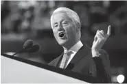 ?? THE ASSOCIATED PRESS ?? Former President Bill Clinton speaks Tuesday during the second day session of the Democratic National Convention in Philadelph­ia.