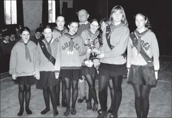  ??  ?? Winning the John Thomson Memorial Cup for non-school groups at the Arran Music Festival were the Shiskine Guides.