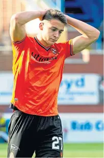  ??  ?? Dundee United’s Louis Appere, left, and Dundee’s Jordon Forster show their frustratio­n during the shock weekend defeats at Palmerston and Dens.