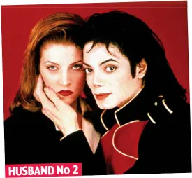  ?? ?? HUSBAND No 2
Four weddings: Lisa Marie married Michael Jackson, above, in 1994, and actor Nicolas Cage, below, in 2002