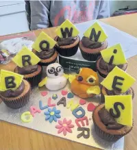  ??  ?? Yummy Some of the cakes in the Brownies’bake-off