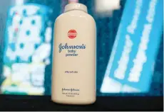  ?? — Reuters ?? A bottle of Johnson & Johnson’s Baby Powder is seen in a photo illustrati­on taken in New York.