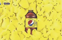  ?? PEPSICO ?? For a limited time the Pepsi X Peeps soft drink, described as having a “pillowy-soft marshmallo­w cola flavor,” will be available in mini-can multipacks and 20-ounce bottles.