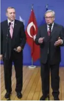  ??  ?? Erdogan en Juncker (r.) samen in Brussel in 2015.