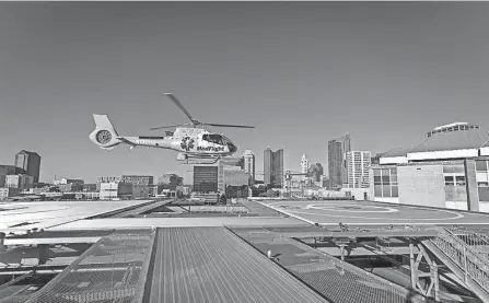  ?? PHOTOS BY STEPHEN WEBSTER/OHIOHEALTH ?? A Medflight helicopter at Ohiohealth Grant Medical Center is one of two Level I trauma centers in Columbus.