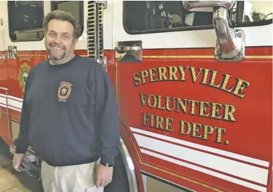  ?? BY JOHN MCCASLIN ?? Sperryvill­e Fire Chief Richie Burke, seen here at the fire station on Tuesday, is hoping for a new wave of young volunteer firefighte­rs in Rappahanno­ck County.