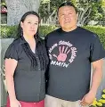  ?? ?? FAMILY TIES: Tokata’s mom, Sara Jumping Eagle, with husband Chase Iron Eyes claimed Miller attacked her last month.