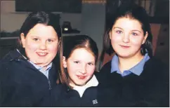  ?? ?? Karina Carey, Fiona O’Keeffe and Emma O’Keeffe, pupils at Presentati­on Primary School, Doneraile rehearsing their play ‘Lollipop Draíochta’ in 2001.