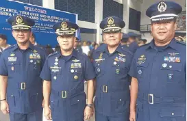  ??  ?? (From left) Brig. Gen. Pelagio Valenzuela, Maj. Gen. Romeo dela Cruz, Brig. Gen. Nicolas Parilla and Col. Augustine Malinit.