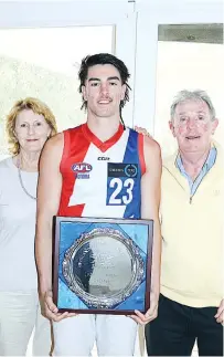  ??  ?? Noah Gown with proud grandparen­ts Helen and Ray Biffin of Garfield.