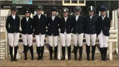  ??  ?? The St Gerard’s riders from the interschoo­ls competitio­n in Boswell: Blathnaid Boyd, Adah Lynch, Harriet Bernon, Isabelle Owens, Emma Ward, Faye Durkan, Alanah Turner, and Indie O’Donohoe.