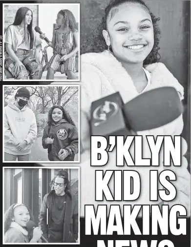  ?? ?? PRECOCIOUS: Bushwick youngster Jazlyn Guerra chases down interviews with stars including Cardi B (from top), Tom Holland and Jay-Z for her online show “Jazzy’s World TV.” She and her dad will sometimes wait hours to catch a celeb.