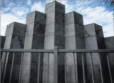  ??  ?? The monument honoring the victims of the San Ysidro Mcdonald’s massacre is seen on March 8. James Huberty shot and killed 21 people and injured 19 at the Mcdonald’s on July 18, 1984.