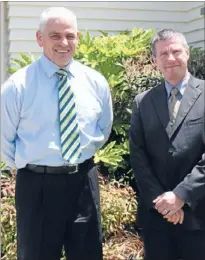  ??  ?? nicola.stewart@wrcn.co.nz Stepping up: Newly appointed principal Alan Munro, left, and deputy principal Simon James.