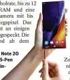  ?? FOTO: AFP ?? Das Galaxy Note 2O Ultra mit S-Pen zur Stifteinga­be.