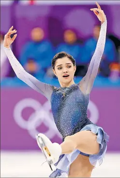  ?? REUTERS ?? Russia’s Evgenia Medvedeva scored a record 81.06 points in figure skating.