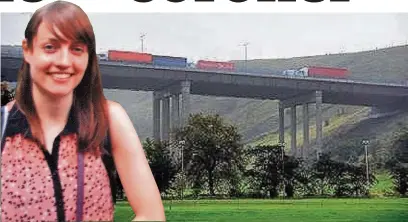  ??  ?? ●●Teacher Laurian Bold (inset) fell to her death from Rakewood Viaduct on the M62