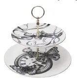  ??  ?? Masked Skull & Time Flies cake stand, £118, Rory Dobner